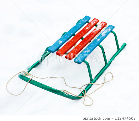 wooden sledge wooden sledge 112474502