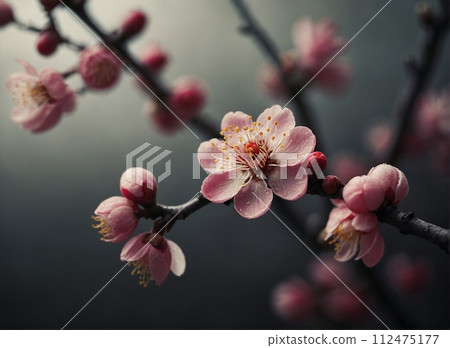 Plum blossoms telling the spring 112475177