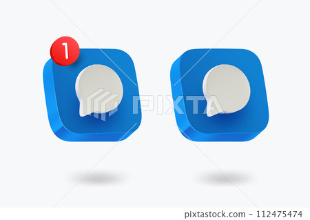 Chat bubble icons clipart isolated on white background. Vector 3d illustration 112475474