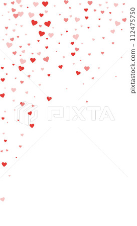 Red hearts scattered on white background. 112475750