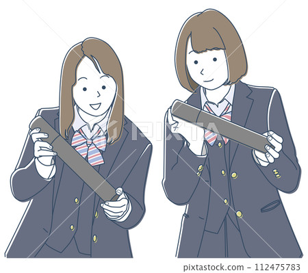 Two friends graduating 112475783
