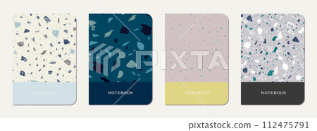 Brochure cover design. Terrazzo abstract 112475791