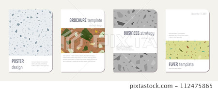 Note book cover design. Terrazzo abstract Note book cover design. Terrazzo abstract 112475865