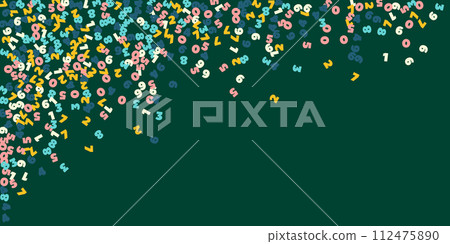 Falling pastel numbers. Math study concept with flying digits. Falling pastel numbers. Math study concept with flying digits. 112475890