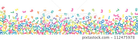 Falling colorful sketch numbers. Math study concept with flying digits. Splendid back to school mathematics banner on white background. Falling numbers illustration. Falling colorful sketch numbers. Math study concept with flying digits. Splendid back to school mathematics banner on white background. Falling numbers illustration. 112475978