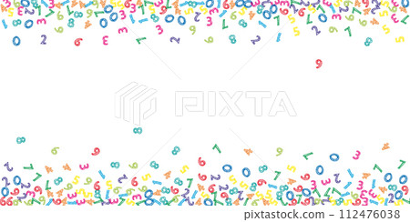 Falling colorful sketch numbers. Math study concept with flying digits. Mesmeric back to school mathematics banner on white background. Falling numbers illustration. Falling colorful sketch numbers. Math study concept with flying digits. Mesmeric back to school mathematics banner on white background. Falling numbers illustration. 112476038