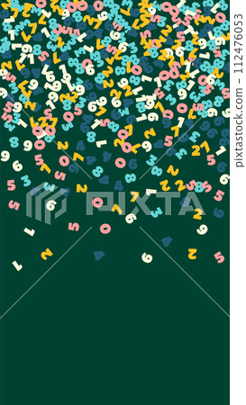 Falling pastel numbers. Math study concept with flying digits. Mind-blowing back to school mathematics banner on blackboard background. Falling numbers illustration. Falling pastel numbers. Math study concept with flying digits. Mind-blowing back to school mathematics banner on blackboard background. Falling numbers illustration. 112476053