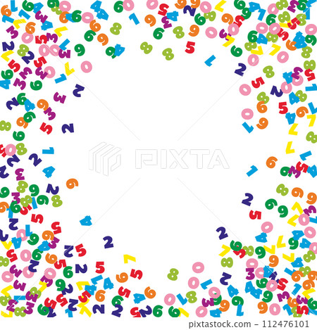 Falling colorful numbers. Math study concept with flying digits. Delightful back to school mathematics banner on white background. Falling numbers illustration. Falling colorful numbers. Math study concept with flying digits. Delightful back to school mathematics banner on white background. Falling numbers illustration. 112476101