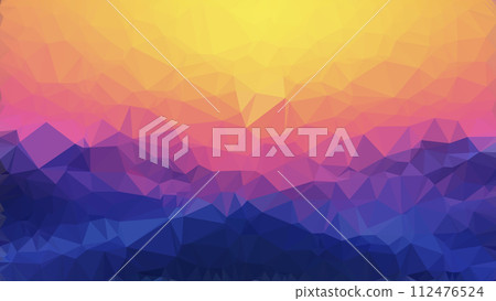 Low poly abstract colorful background with yellow, pink, blue color 112476524