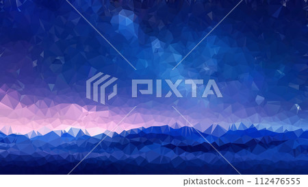 Vector landscape with blue Low poly sky, abstract colorful background, wallpaper 112476555