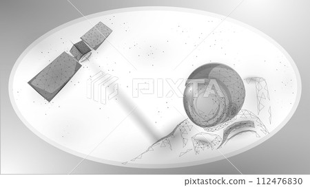 Telecommunication defense satellite in space. Orbital sputnik receiver military security data transmitter internet connection. Worldwide protection tracking information background vector illustration Telecommunication defense satellite in space. Orbital sputnik receiver military security data transmitter internet connection. Worldwide protection tracking information background vector illustration 112476830