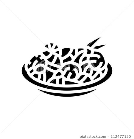 pad thai cuisine glyph icon vector illustration 112477130