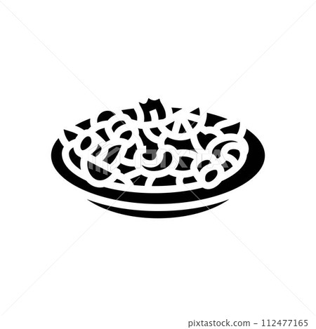 octopus salad sea cuisine glyph icon vector illustration 112477165