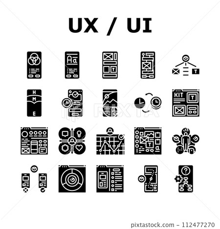 ui ux develop content research icons set vector ui ux develop content research icons set vector 112477270