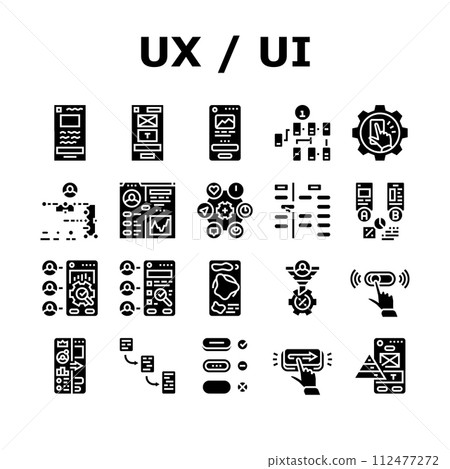 ui ux design agency user develop icons set vector ui ux design agency user develop icons set vector 112477272