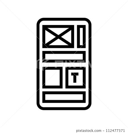 grid system ux ui design line icon vector illustration grid system ux ui design line icon vector illustration 112477371