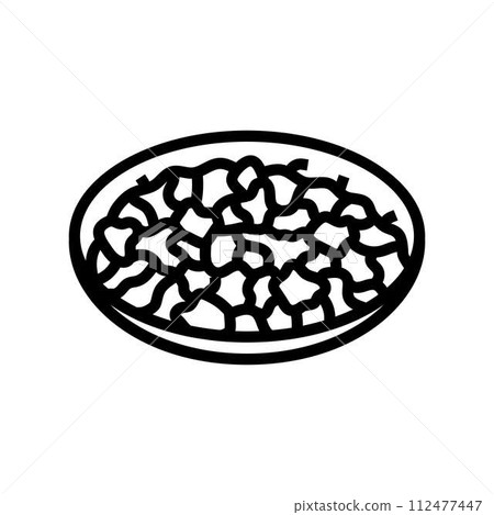 drunken noodles thai cuisine line icon vector illustration drunken noodles thai cuisine line icon vector illustration 112477447