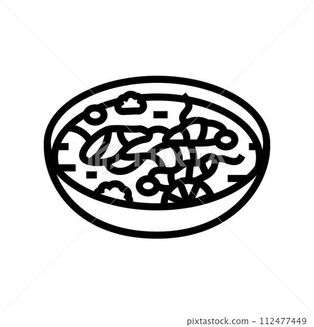 coconut soup thai cuisine line icon vector illustration coconut soup thai cuisine line icon vector illustration 112477449