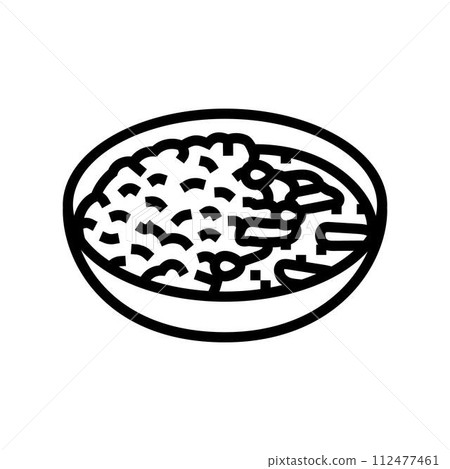 massaman curry thai cuisine line icon vector illustration 112477461