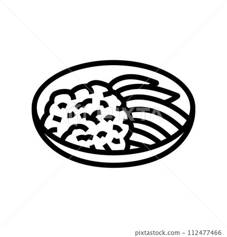 mango sticky rice thai cuisine line icon vector illustration mango sticky rice thai cuisine line icon vector illustration 112477466