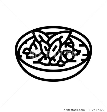 green curry thai cuisine line icon vector illustration green curry thai cuisine line icon vector illustration 112477472