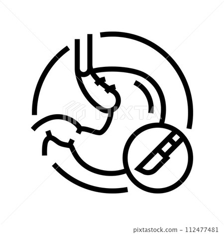 nissen fundoplication surgery line icon vector illustration 112477481