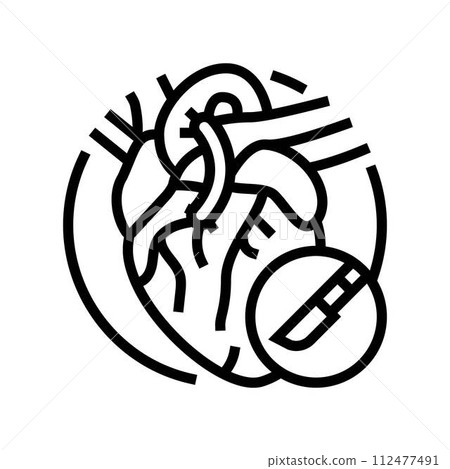 heart bypass surgery line icon vector illustration 112477491