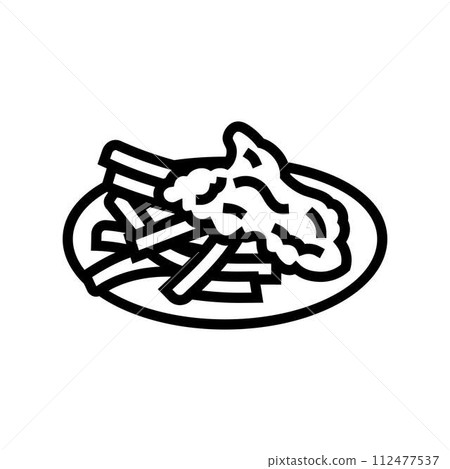 fish and chips sea cuisine line icon vector illustration fish and chips sea cuisine line icon vector illustration 112477537