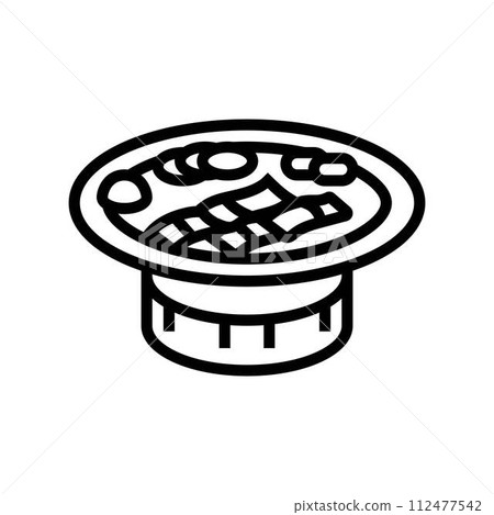 korean bbq grill cuisine line icon vector illustration korean bbq grill cuisine line icon vector illustration 112477542