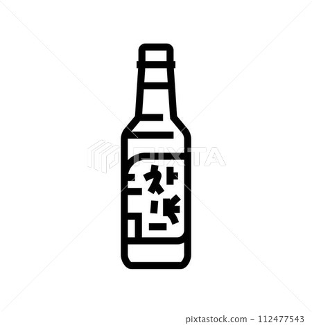 soju bottle korean cuisine line icon vector illustration soju bottle korean cuisine line icon vector illustration 112477543