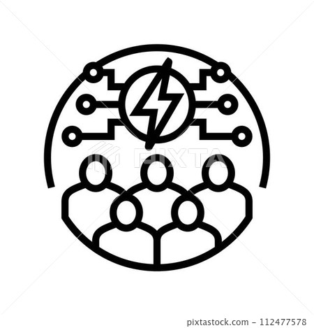 community engagement energy policy line icon vector illustration 112477578