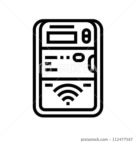 smart metering energy policy line icon vector illustration 112477587