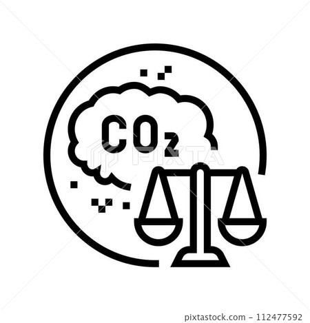 carbon emission limits energy policy line icon vector illustration carbon emission limits energy policy line icon vector illustration 112477592
