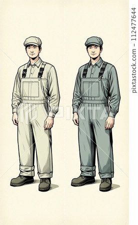 穿著工作服的人員 工作服 現場工作服 112477644