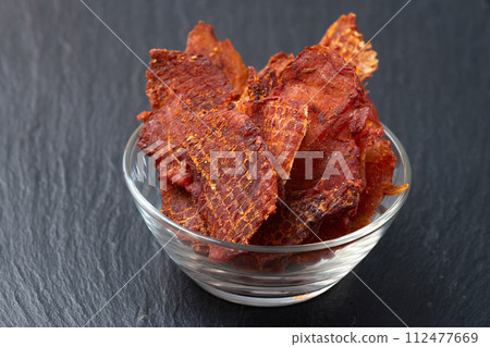 Mix of dried meat Jerky . From chicken , beef and pork. Mix of dried meat Jerky . From chicken , beef and pork. 112477669