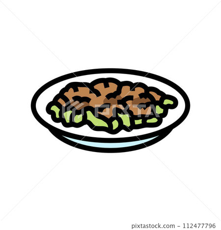 larb salad thai cuisine color icon vector illustration larb salad thai cuisine color icon vector illustration 112477796
