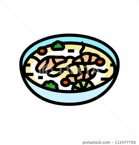 coconut soup thai cuisine color icon vector illustration 112477798