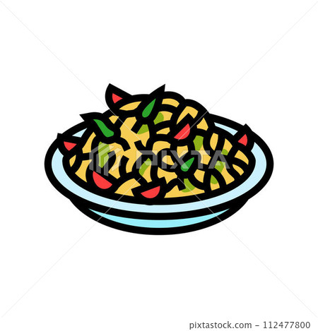 papaya salad thai cuisine color icon vector illustration 112477800