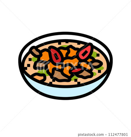 panang curry thai cuisine color icon vector illustration 112477801