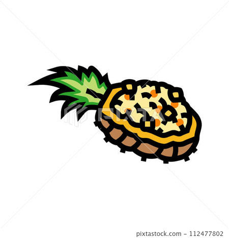 pineapple fried rice thai cuisine color icon vector illustration pineapple fried rice thai cuisine color icon vector illustration 112477802