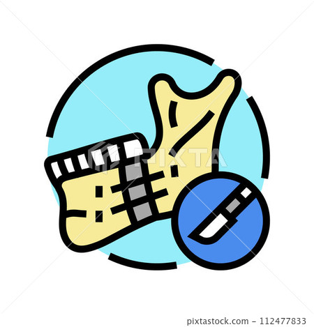 mandibular osteotomy surgery color icon vector illustration 112477833
