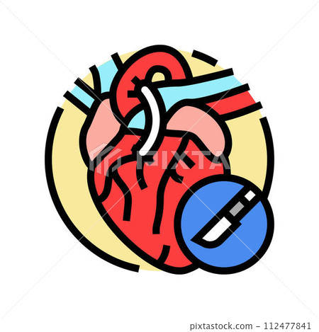 heart bypass surgery color icon vector illustration heart bypass surgery color icon vector illustration 112477841