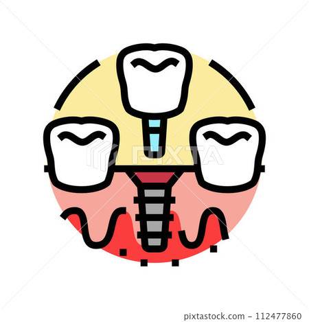 dental implant surgery surgery color icon vector illustration 112477860