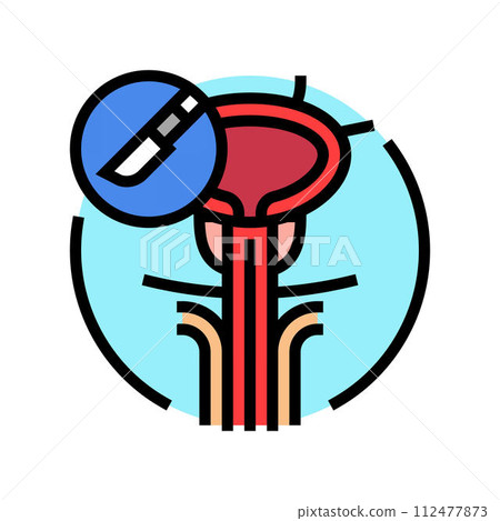 transurethral resection prostate surgery color icon vector illustration 112477873