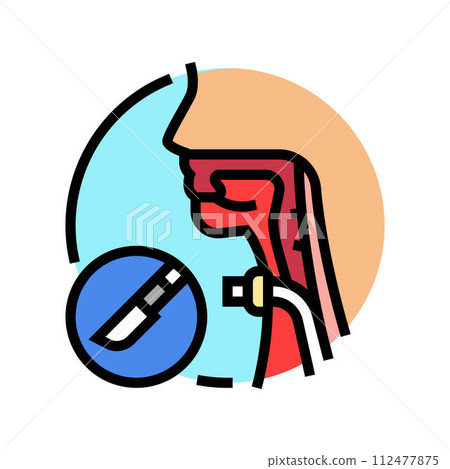 tracheostomy surgery color icon vector illustration 112477875