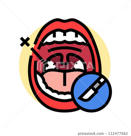 tonsillectomy surgery color icon vector illustration 112477882