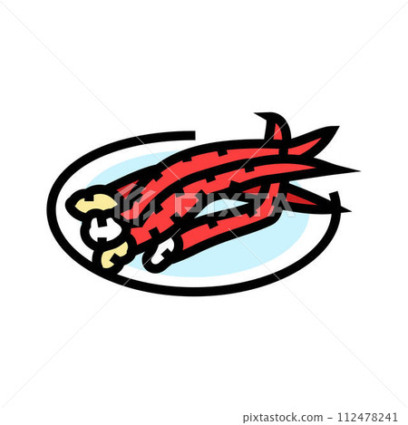 crab legs sea cuisine color icon vector illustration 112478241
