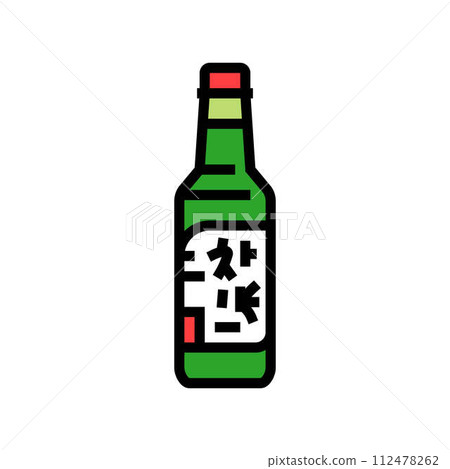 soju bottle korean cuisine color icon vector illustration soju bottle korean cuisine color icon vector illustration 112478262