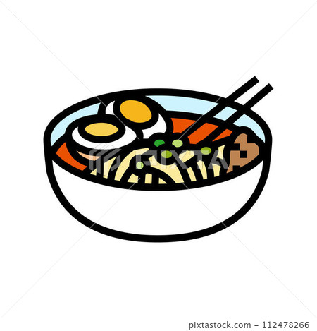 ramyeon noodles korean cuisine color icon vector illustration ramyeon noodles korean cuisine color icon vector illustration 112478266