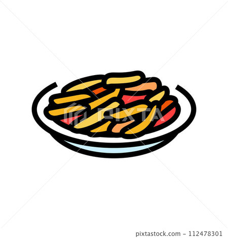 tteokbokki korean cuisine color icon vector illustration tteokbokki korean cuisine color icon vector illustration 112478301